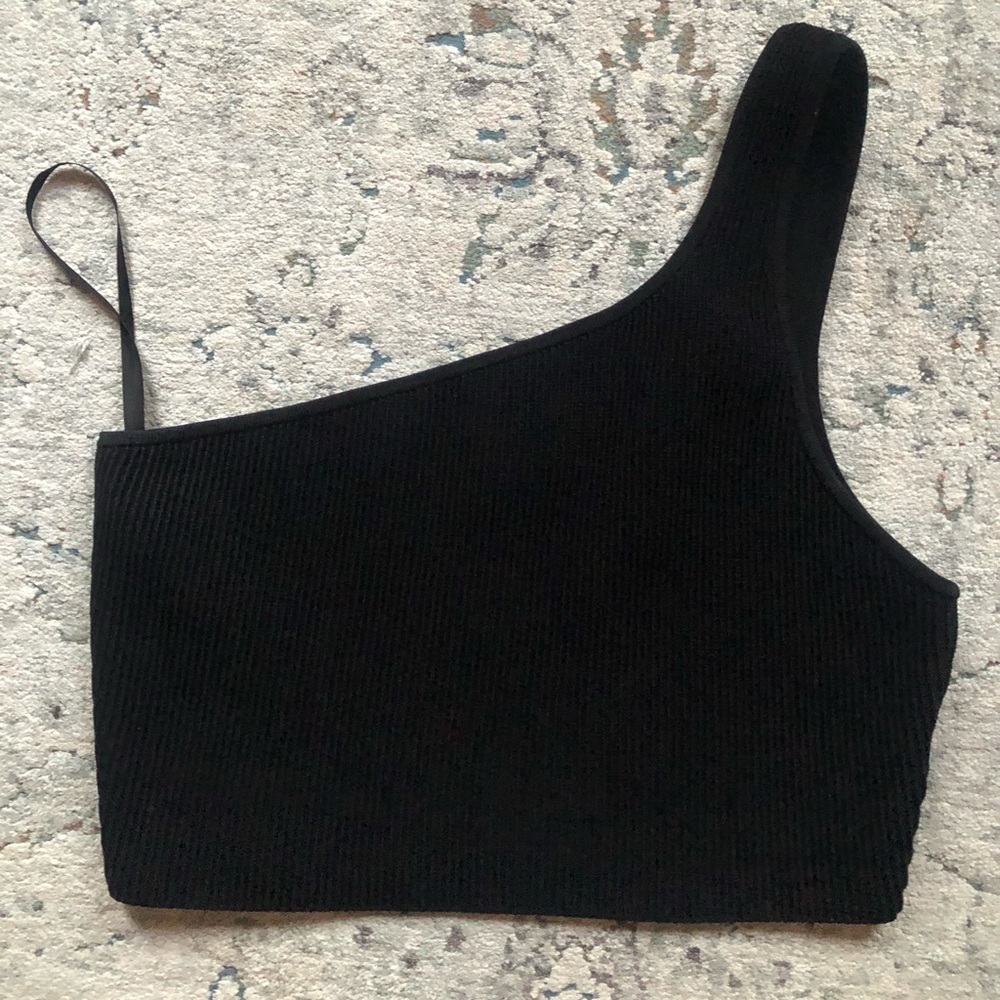 Babaton Sculpt Knit One-Shoulder Cropped Tank